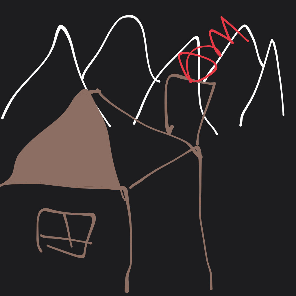 “a cozy house with a chimney” drawn by Shervinho