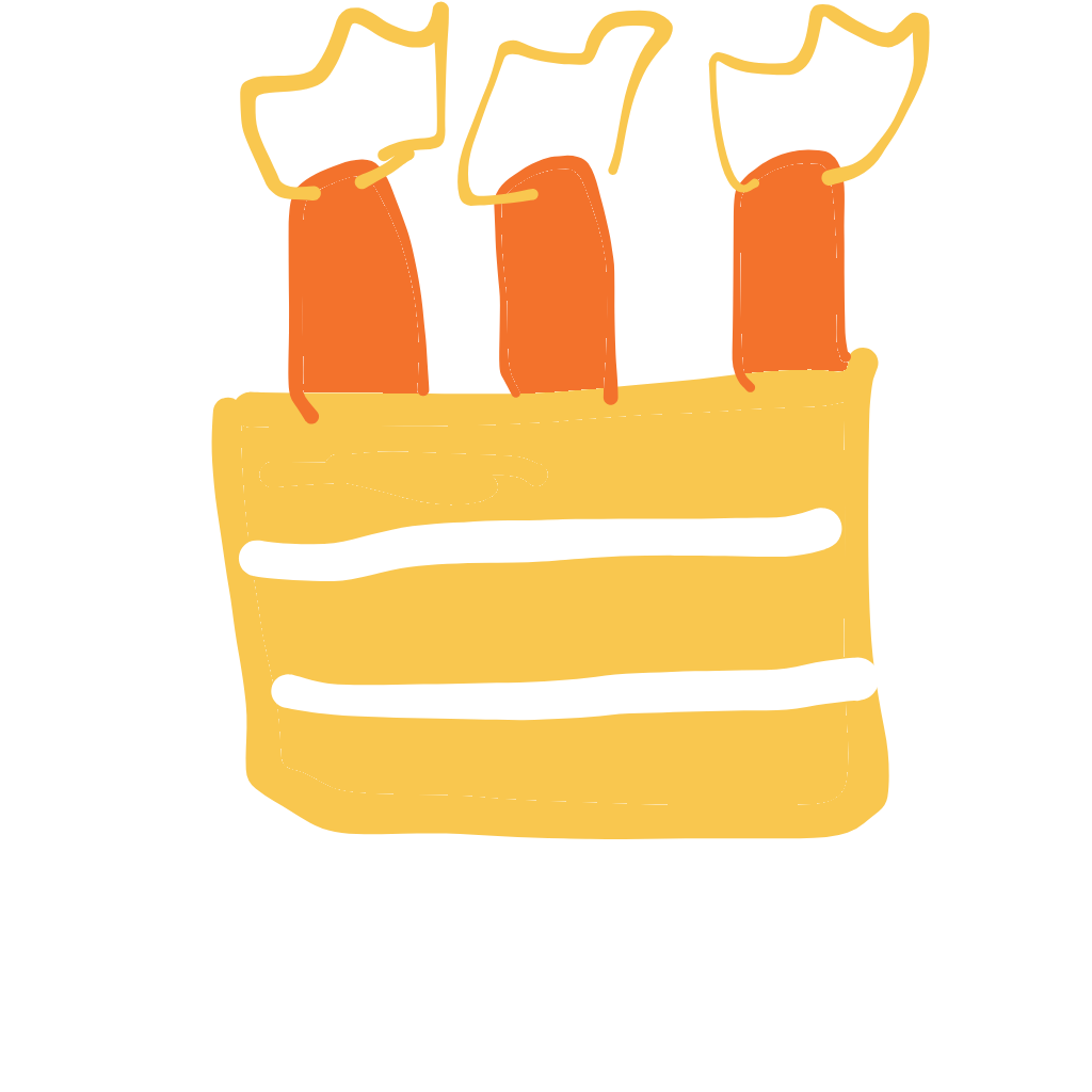 “a birthday cake with lit candles” drawn by Shervinho