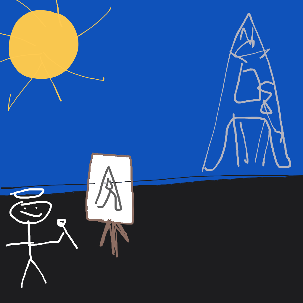 “an artist painting at an easel” drawn by Otter6361
