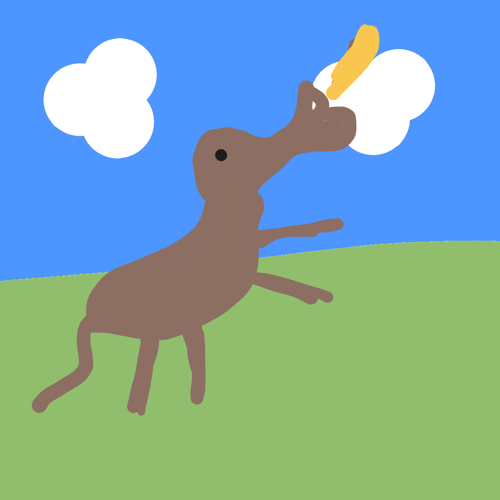“a dog catching a frisbee in the park” drawn by cacaprout