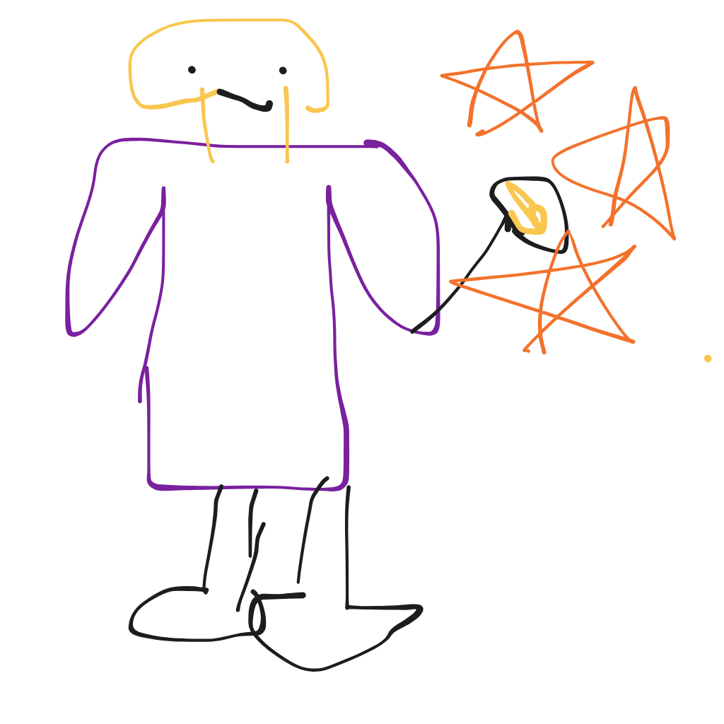 “a wizard casting a spell” drawn by Shervinho