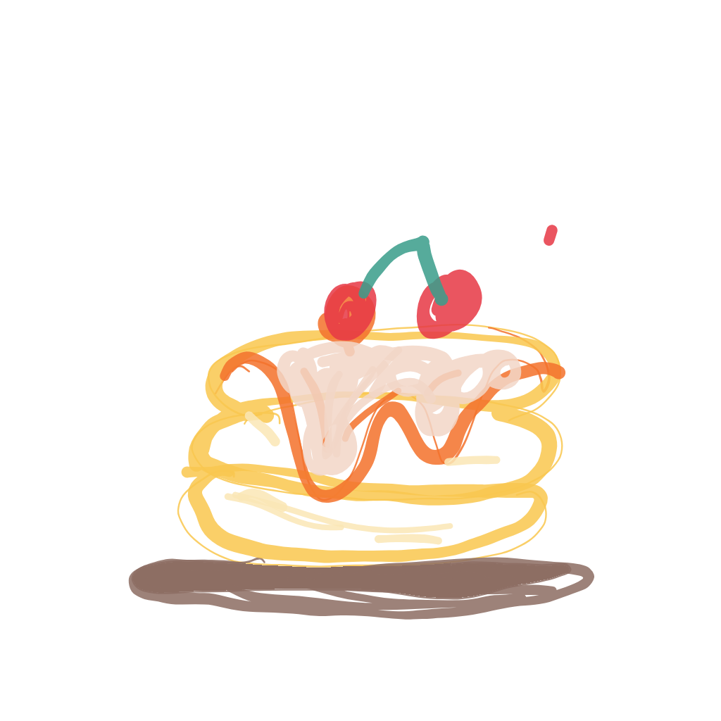 "a stack of pancakes with syrup" drawn by @Eee