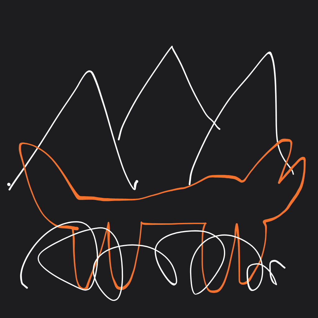 “a fox curled up in the snow” drawn by Shervinho