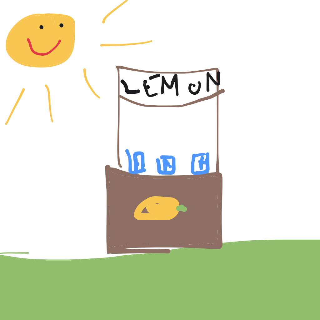 “a lemonade stand on a sunny day” drawn by Asse