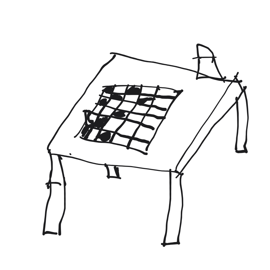 "a chess board halfway through a game" drawn by @Fabian