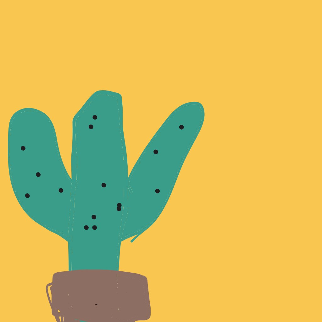 “a cactus in a clay pot” drawn by Shervinho