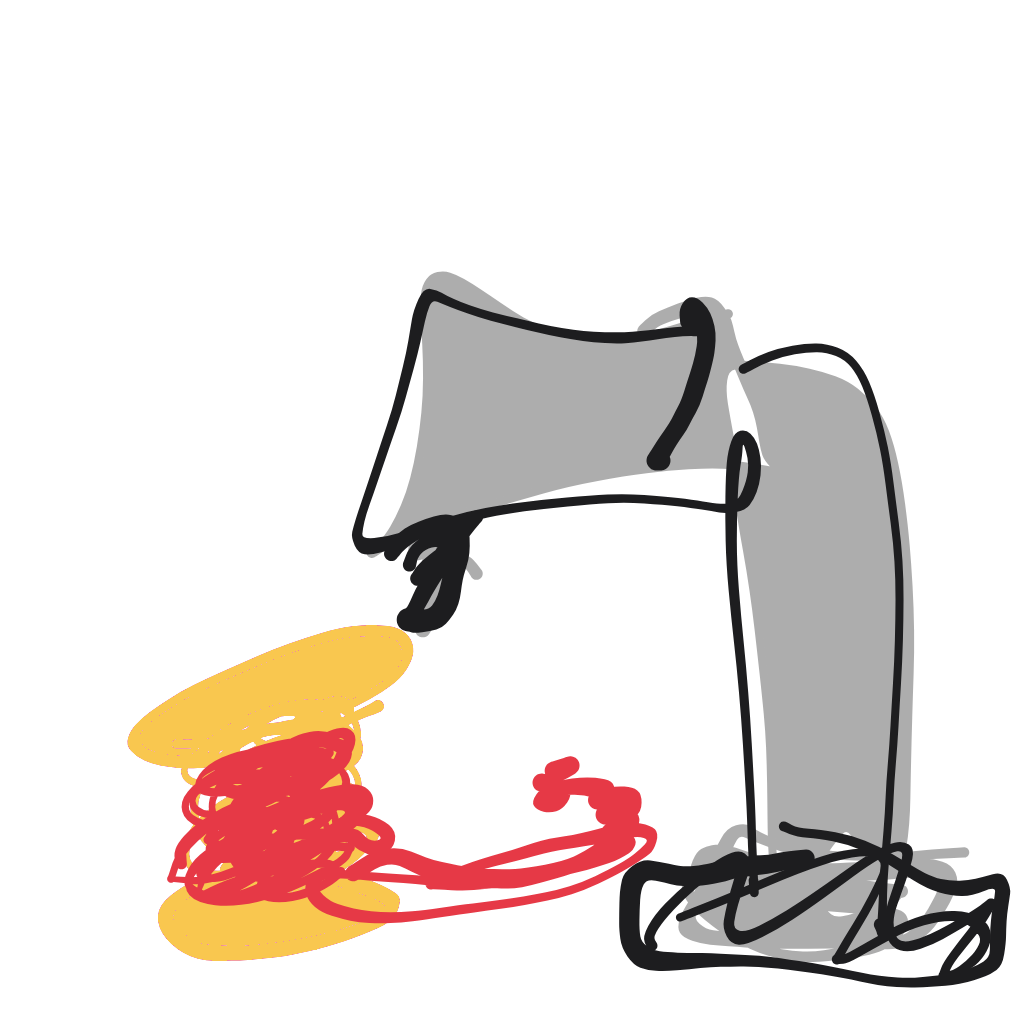 “a sewing machine and a spool of thread” drawn by 10350253