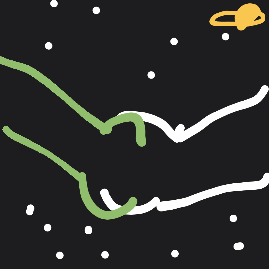 "an alien shaking hands with an astronaut" drawn by @Meeeee
