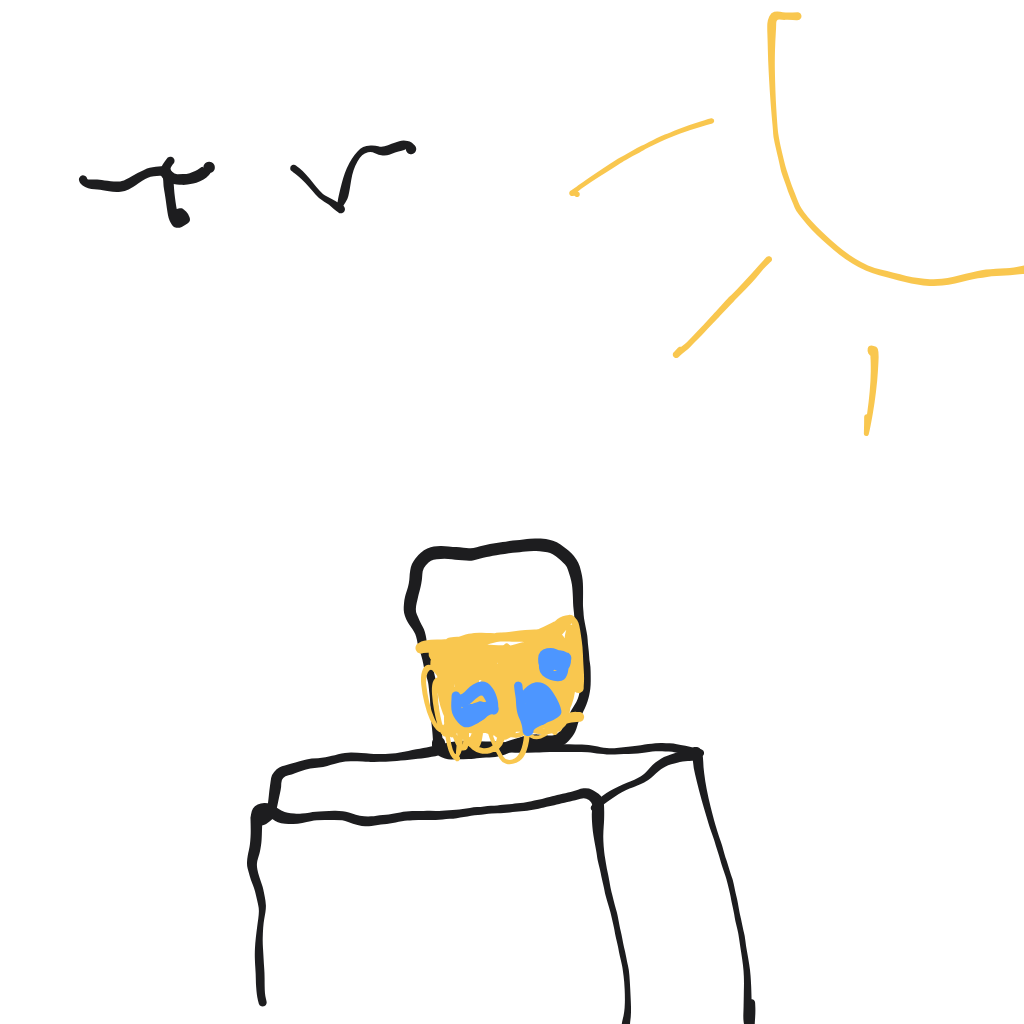 "a lemonade stand on a sunny day" drawn by @AliasE