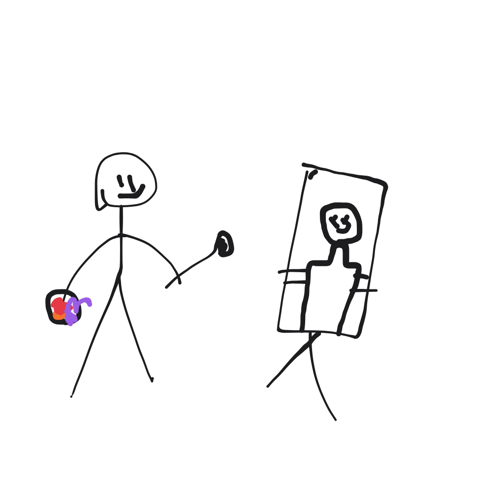 “an artist painting at an easel” drawn by SJburun