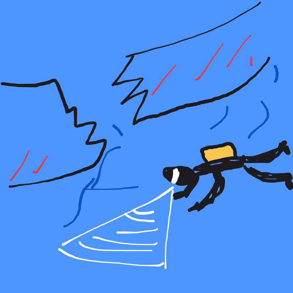 “a scuba diver near a shipwreck” drawn by Totoblah