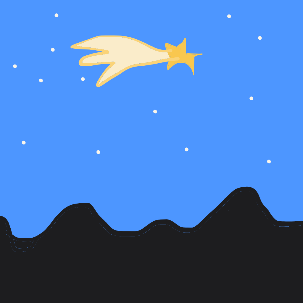 "a shooting star over the hills" drawn by @Asse