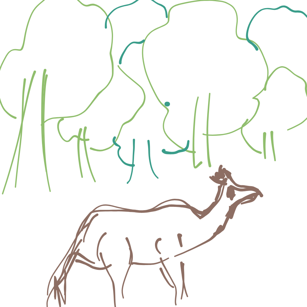 “a majestic stag in a misty forest” drawn by anv