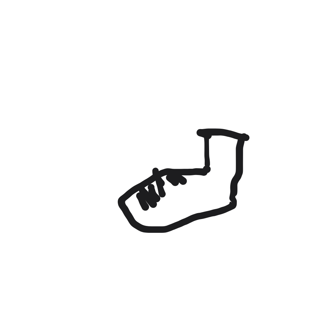 “a sneaker with untied laces” drawn by ABGamer