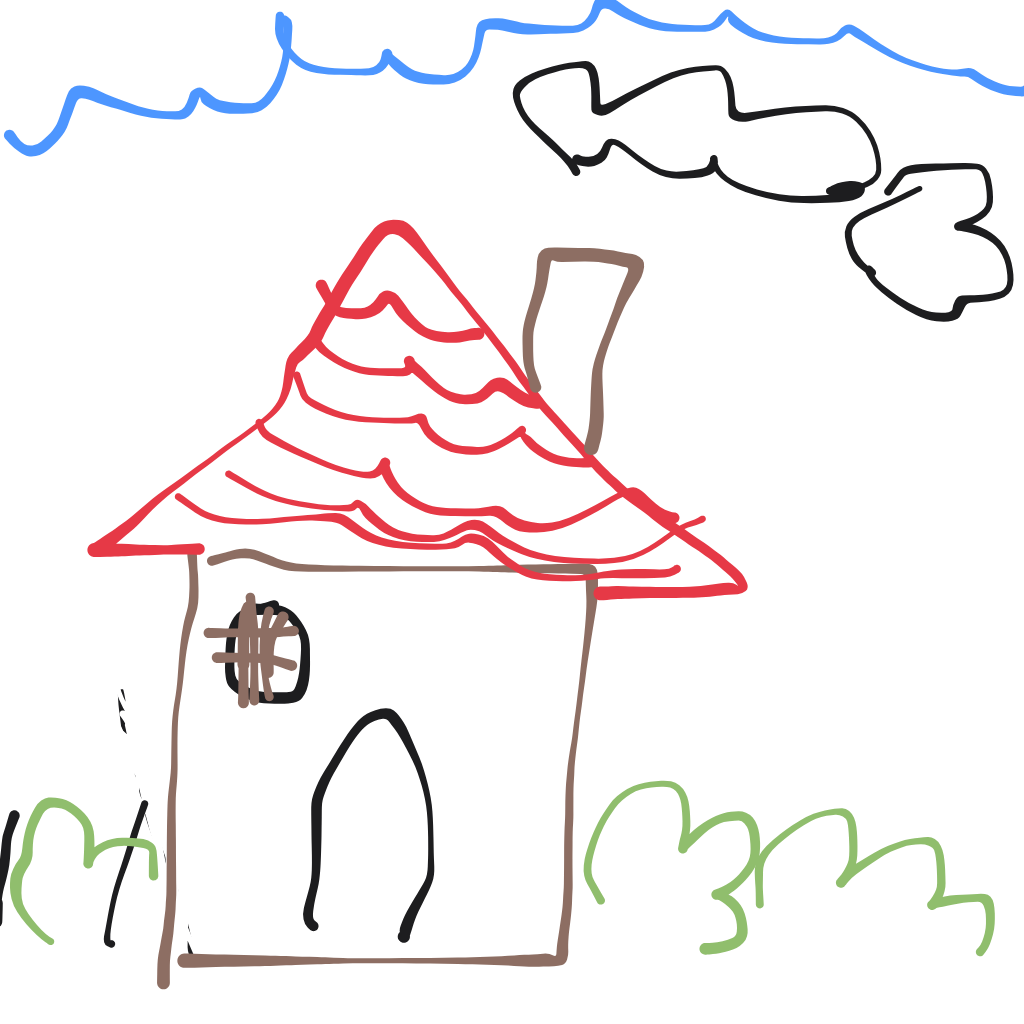 "a cozy house with a chimney" drawn by @Sonam