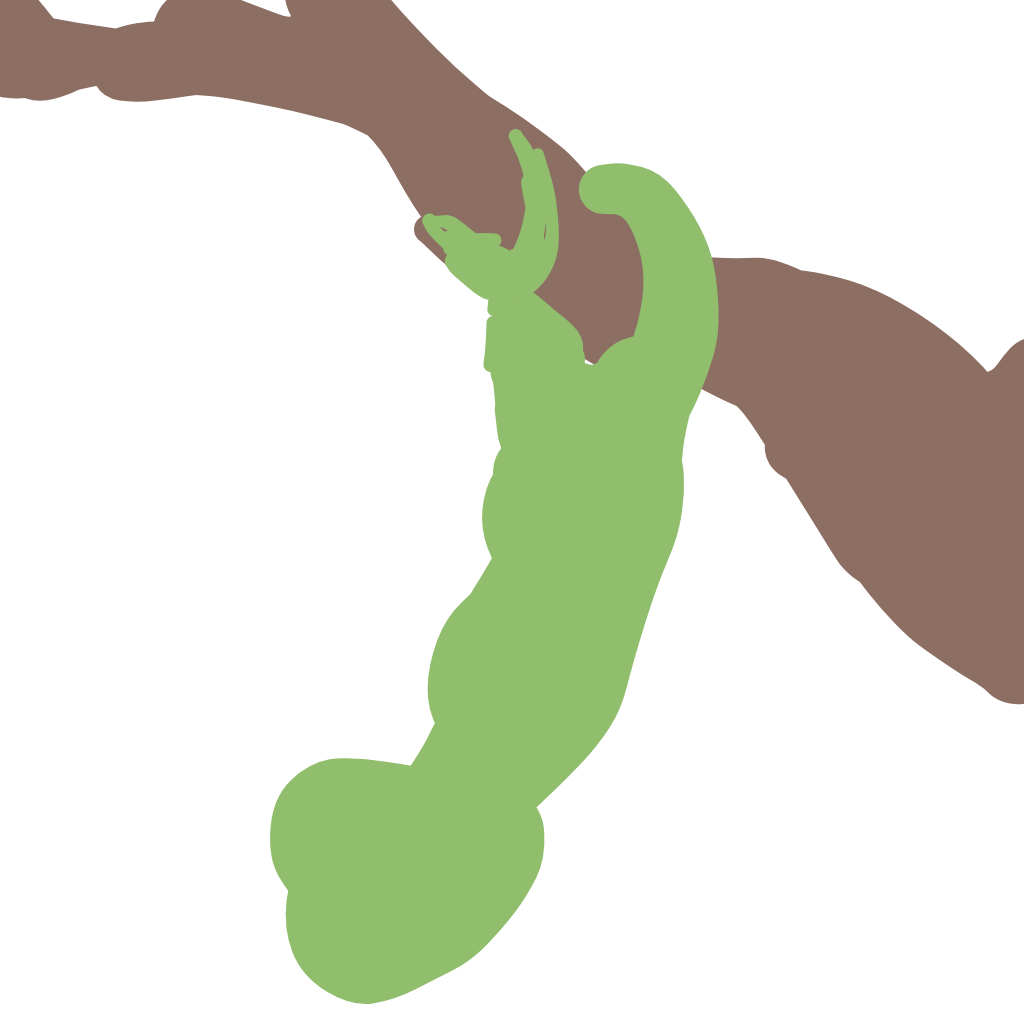 “a chameleon on a twisting jungle vine” drawn by Kris