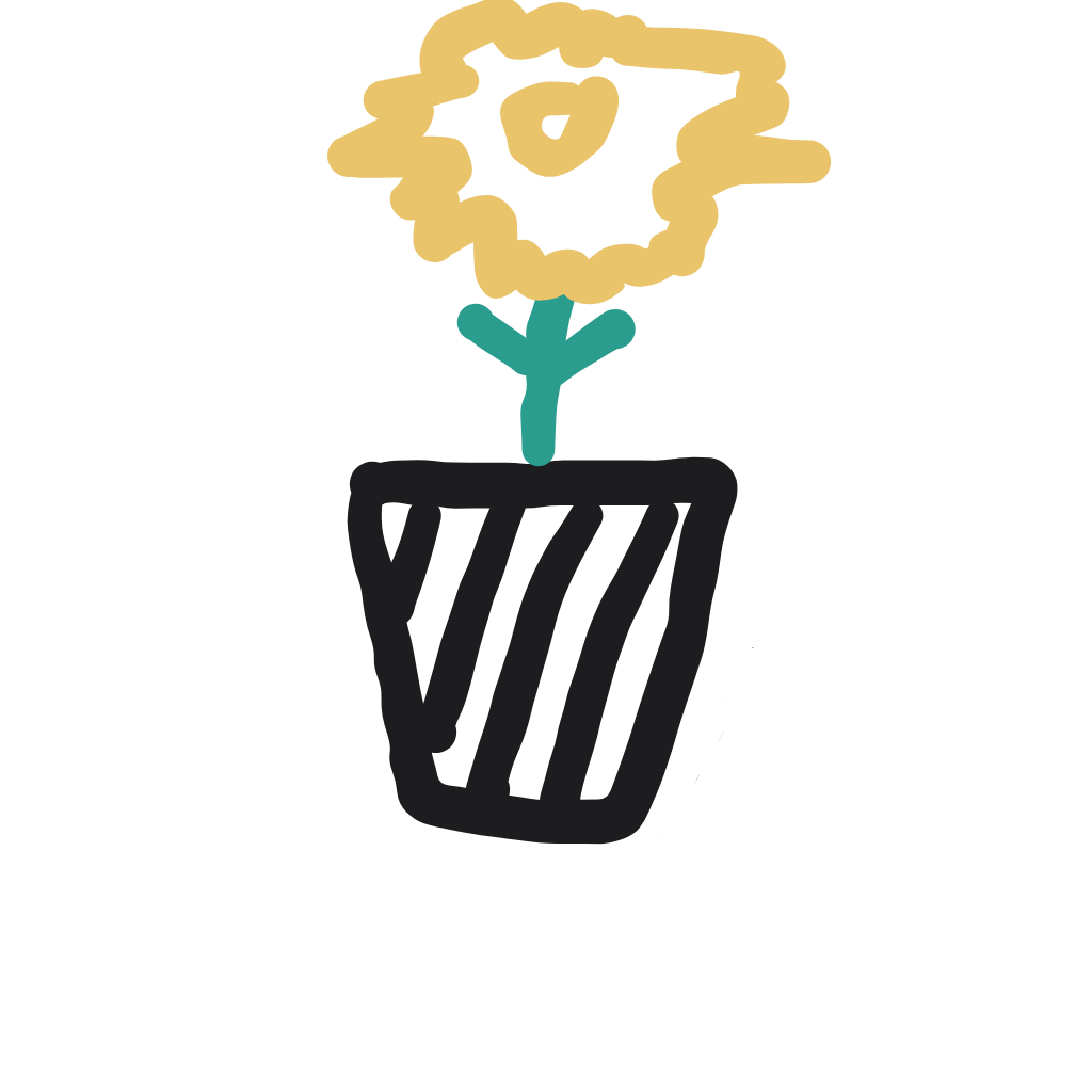 “a flower in a pot” drawn by myst