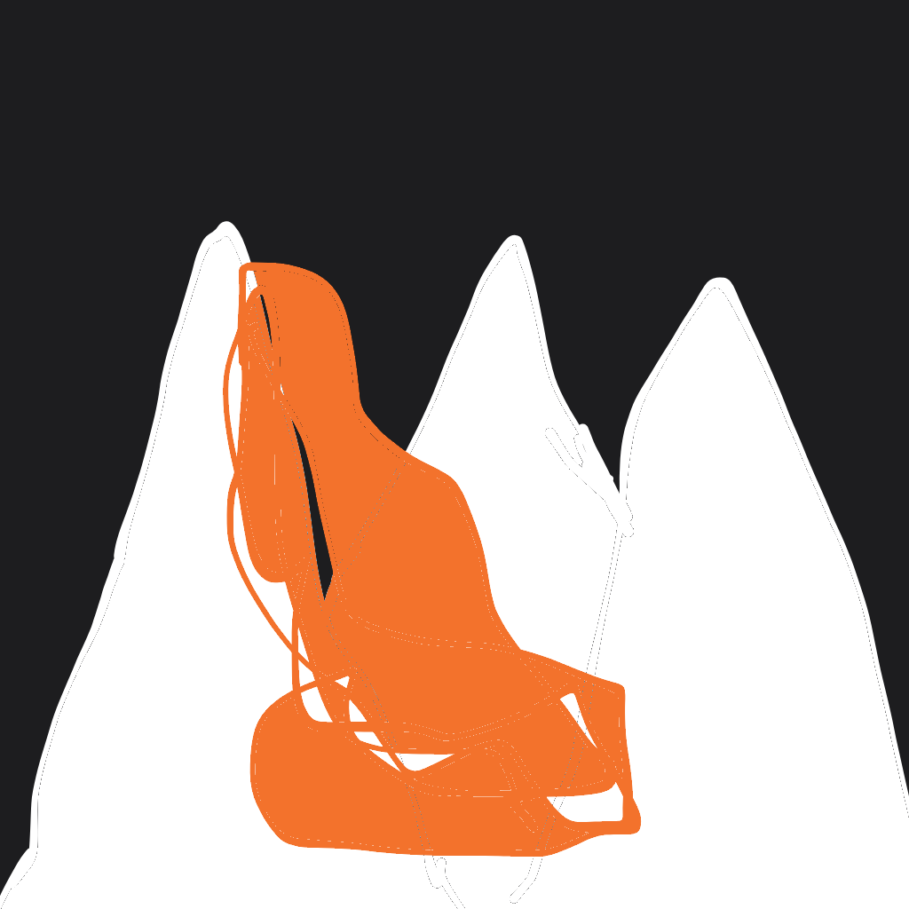 “lava running down a mountainside” drawn by Shervinho