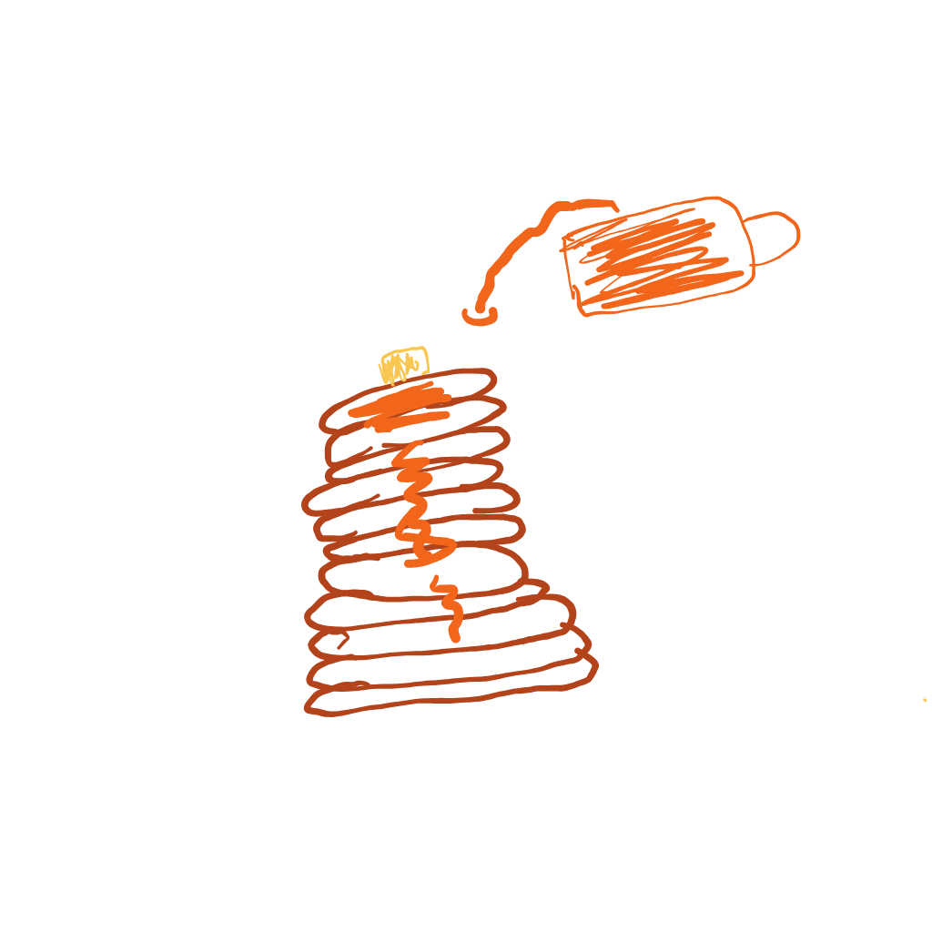 "a stack of pancakes with syrup" drawn by @Fox2540