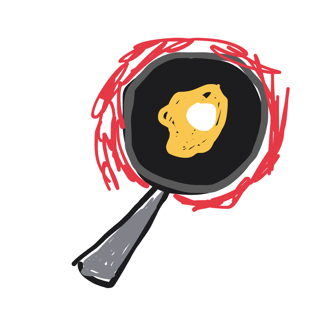 “a fried egg in a frying pan” drawn by Katalina