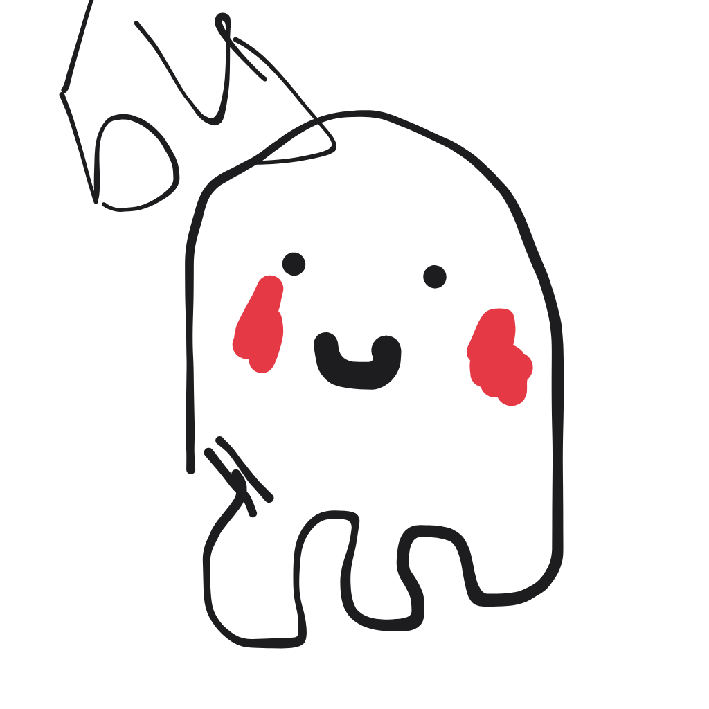 “a friendly cartoon ghost” drawn by shsrviniooo