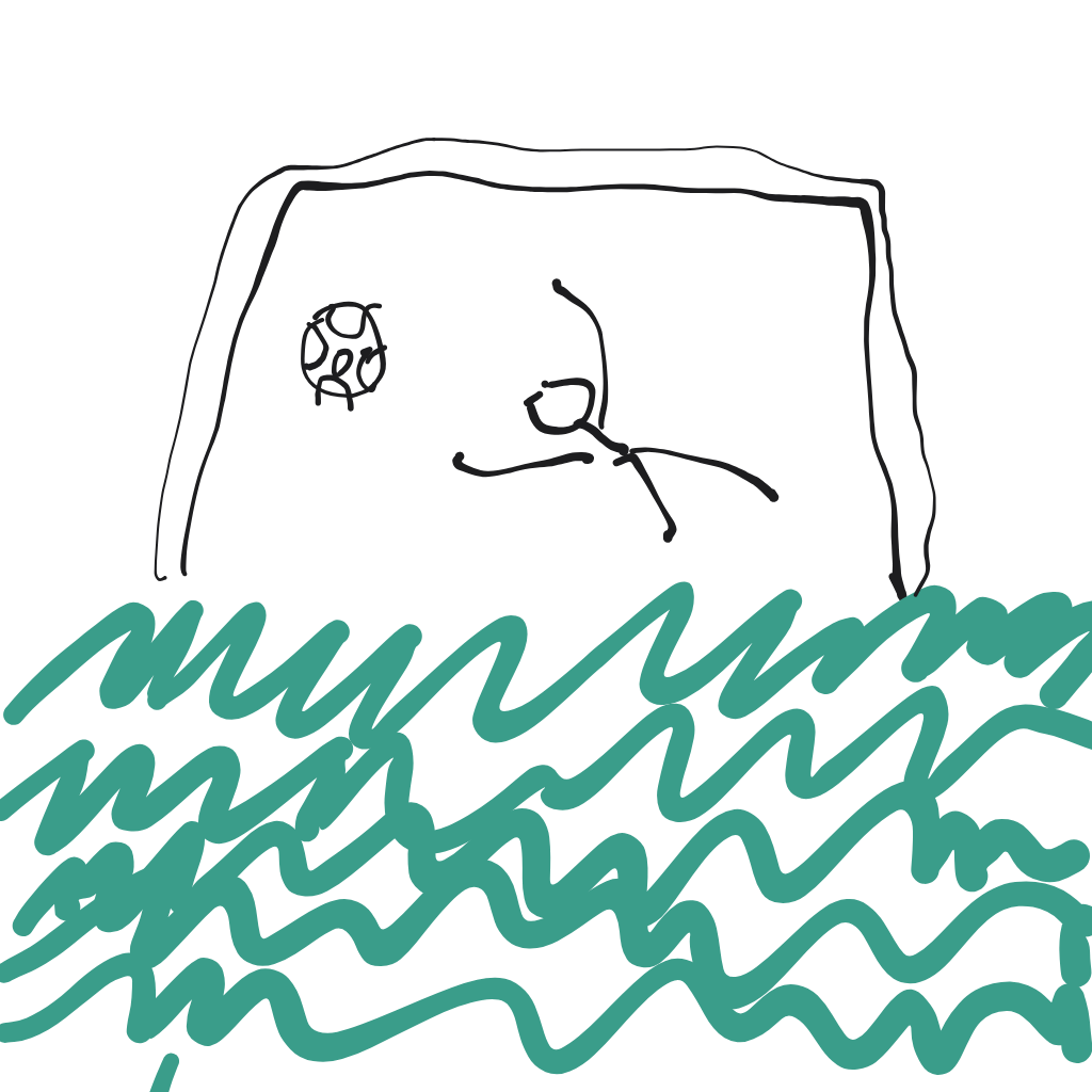 "a goalkeeper diving for the ball" drawn by @AliasE